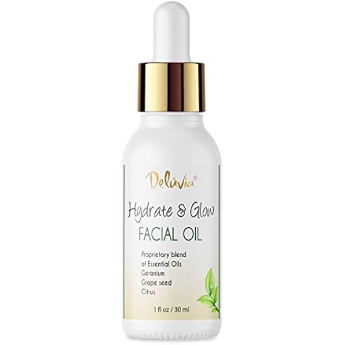 DELUVIA HYDRATE & GLOW FACIAL OIL, ESSENTIAL OILS FOR DRY SKIN, GOOD FOR SENSITIVE SKIN, DEEP MOISTURIZER, SKIN CARE BY DELUVIA - Image 1